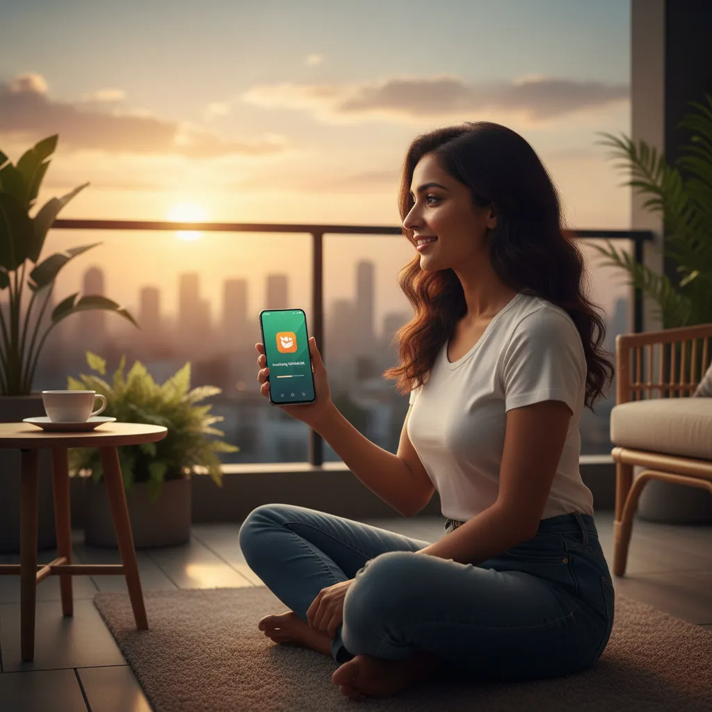 Pengguna Android India fotorealistik memasang APK VidMate terkini ketika subuh